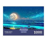 Moonlit Sea Scene Jigsaw Puzzle 1000 Pieces Challenging Hobby Adults Teens Fantasy World Fun Durable Materials 70x50cm/1000pcs