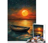 Moonlit Serenity on The Water Jigsaw for Adults1000 Pieces Strengthen Mind Clarity And Sharpness Calm Serene Leisure Activity (38x52cm)