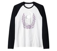 Moonlit Skull & Purple Rose - Gothic Floral Crescent Moon Raglan Baseball Tee