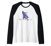 Moonlit Soul Purple Moon Fairy Illustration Raglan Baseball Tee