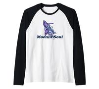 Moonlit Soul Purple Moon Fairy Illustration Raglan Baseball Tee