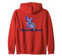 Moonlit Soul Purple Moon Fairy Illustration Zip Hoodie