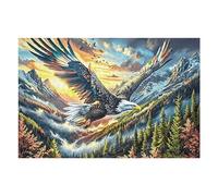 Moonlit Starry Sky Flying Bald Eagle 1000 Piece Jigsaw Puzzle for Adults Radiant Whimsical Menagerie Vacation Souvenir Memory Keepsake No Dust Pieces Great Gift for Travelers 1000 PCS