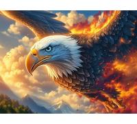 Moonlit Starry Sky Flying Bald Eagle 1000 Piece Pack DIY Jigsaw Puzzle Colorful Fantasy Wildlife Collectors Cognitive Development Educational Decorative Puzzle Gifts for Adults High-grade Cardboard 5