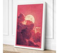Moonlit Storm Romantic Canvas Wall Art Print 18x12 Inch
