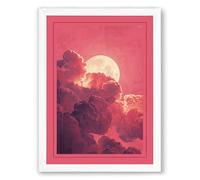 Moonlit Storm Romantic Framed Wall Art Print A1 (84.1×59.4cm) White, Wall Decor for Living Room, Bedroom, Office & Home, Ready to Hang, Art Gift