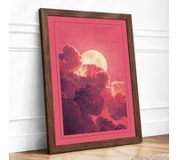 Moonlit Storm Romantic Framed Wall Art Print A2 (59.4×42cm) Walnut, Wall Decor for Living Room, Bedroom, Office & Home, Ready to Hang, Art Gift