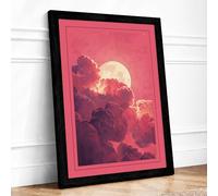 Moonlit Storm Romantic Framed Wall Art Print A3 (42×29.7cm) Black, Wall Decor for Living Room, Bedroom, Office & Home, Ready to Hang, Art Gift