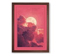 Moonlit Storm Romantic Framed Wall Art Print A4 (29.7×21cm) Walnut, Wall Decor for Living Room, Bedroom, Office & Home, Ready to Hang, Art Gift