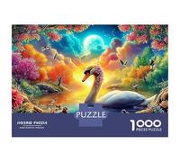 Moonlit Swan 1000 Piece Color Swan Heavy-Duty Cardboard Jigsaw for Brain Teaser Lovers Team Building 52x38cm/1000pcs
