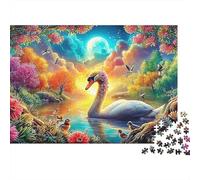 Moonlit Swan 1000-Piece Jigsaw Puzzle Highly Playable Puzzle Challenging & Brainteasing for All Ages 70x50cm/1000pcs