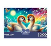 Moonlit SwansJigsaw Puzzles for Adults Featuring 1000 Advanced And Challenging Educational Games - These Serve As The Quintessential Gift Jigsaw Puzzles for Adults And Kids Age 12 Years Up 38x26cm/10
