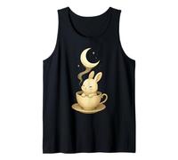 Moonlit Teacup Bunny Cozy Night Illustration Cute Artwork Tank Top