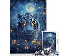 Moonlit Tiger's Glow 1000 Piece Jigsaw Puzzles for Adults Improve Overall Mental Performance Mindful Soothing Leisure Game (50x75cm)