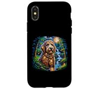 Moonlit Waterfall Doodle Night Art Case for iPhone X/XS