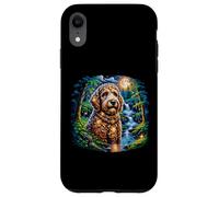 Moonlit Waterfall Doodle Night Art Case for iPhone XR