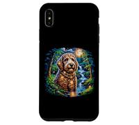 Moonlit Waterfall Doodle Night Art Case for iPhone XS Max