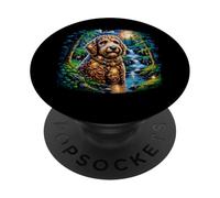 Moonlit Waterfall Doodle Night Art PopSockets Adhesive PopGrip