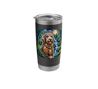 Moonlit Waterfall Doodle Night Art Stainless Steel Insulated Tumbler