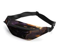 Moonlit Witch Cat Waist Bag,Durable Sling Bag with Adjustable Strap Crossbody Waist Bag,for Outdoors Workout Traveling Casual Running Hiking Cycling