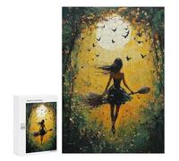 Moonlit Witch Flight - Wooden Picture Puzzle for Grown-Ups, 300 PCS, Thoughtful Present - for A Rewarding Weekend Challenge