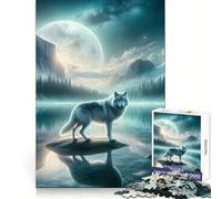Moonlit Wolf Realm Adult Jigsaw Puzzles1000 Pieces DIY Play Perfect Connection Pattern Assemble Art Display (50x75cm)