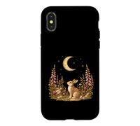 Moonlit Woodland Rabbit Wildflower Vintage Cottagecore Case for iPhone X/XS