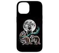 Moonlit Woodland Raccoons Night Sky Scene Case for iPhone 14