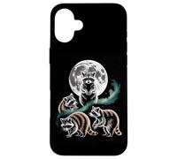 Moonlit Woodland Raccoons Night Sky Scene Case for iPhone 16 Plus