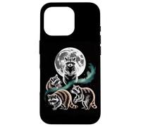 Moonlit Woodland Raccoons Night Sky Scene Case for iPhone 16 Pro
