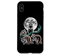 Moonlit Woodland Raccoons Night Sky Scene Case for iPhone XS Max