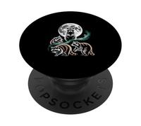 Moonlit Woodland Raccoons Night Sky Scene PopSockets Adhesive PopGrip