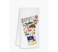 Moonlit93 Vermont State Map Kitchen Towel, U.S. State Souvenir Tea Towel, Multi-Purpose Towel, Soft & Absorbent Kitchen Towel, Towel for Vermont Lovers, Travel Vermont Souvenir