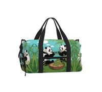 MoonlitPandasFeast Gym Bag Water-Repellent Twill Shoe Compartment Black