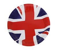 Moonlove 16Pcs UK Flag Plates for 7 inch and 9 inch British Union Jack Flag Theme Party Celebration Anniversary Decoration Disposable Plates for Queen’s Jubilee Party Supplies for National Events