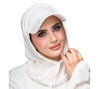 Moonlove 2pcs Sports Hijab Hat with Visor Sun Protective Neck Gaiter & Baseball Cap Set Athletic Islamic Muslim Turban Headwear Head Cover Sun Protection Skull Cap