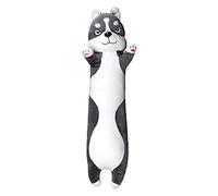 Moonlove 80cm Husky Plush Stuffed Throw Pillow, Cute Cartoon Animal Dog Cuddly Doll, Long Cylindrical Back Support Cushion, Soft Hugging Sleep Companion, Bed Sofa Couch Pillow Christmas Birthday Gift