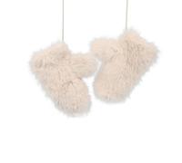 Moonlove Adult Plush Mittens Winter Gloves Thermal Hand Warmer, Full Finger, Solid Color, Double Layered, Super Warm, Hangable Anti-Lost Rope, Windproof, Thickened Furry Fleece Lining, Faux Fur