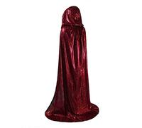 Moonlove Bling Bling Long Halloween Cape Luxuriant Cloaks With Hooded Hat Adults Mysterious Cosplay Costume Master Wizard Fairytale Fancy Dress Robe for Halloween Party Costume Ball