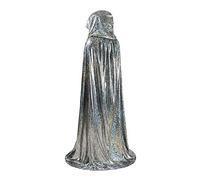 Moonlove Bling Bling Long Halloween Cape Luxuriant Cloaks With Hooded Hat Adults Mysterious Cosplay Costume Master Wizard Fairytale Fancy Dress Robe for Halloween Party Costume Ball