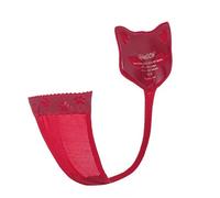 Moonlove C-String Thongs Seamless Invisible Underwear for Women Girls No-Line Soft Cozy Panties Strapless Thongs Self-Adhesive Lingerie Sexy Cat Shape Reusable Underwear Red