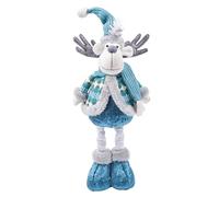 Moonlove Christmas Decorative Standing Figure with Extendable Legs Xmas Santa Claus Snowman Reindeer Telescopic Legs Figurine Fancy Gift Plush Ornaments for Christmas Tree Fireplace Window