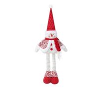 Moonlove Christmas Decorative Standing Figure with Extendable Legs Xmas Santa Claus Snowman Reindeer Telescopic Legs Figurine Fancy Gift Plush Ornaments for Christmas Tree Fireplace Window