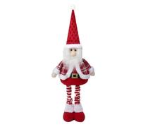 Moonlove Christmas Decorative Standing Figure with Extendable Legs Xmas Santa Claus Snowman Reindeer Telescopic Legs Figurine Fancy Gift Plush Ornaments for Christmas Tree Fireplace Window