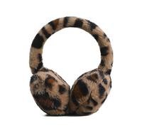 Moonlove Girls Leopard Print Earmuffs Winter Warm Thermal Ear Muffs Plush Fuzzy Adjustable Ear Cover Windproof Coldproof Cycling Warmer Protection for Women