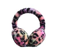 Moonlove Girls Leopard Print Earmuffs Winter Warm Thermal Ear Muffs Plush Fuzzy Adjustable Ear Cover Windproof Coldproof Cycling Warmer Protection for Women