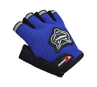 Moonlove Kids Half-finger Cycling Gloves Wtih Grip for Biking Thin and Ventilating Gloves Mittens for Boys Girls (Fox, Blue)