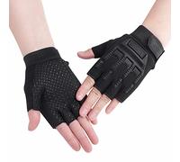 Moonlove Kids Half-finger Cycling Gloves Wtih Grip for Biking Thin and Ventilating Gloves Mittens for Boys Girls (Camouflage Black)
