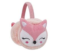 Moonlove Kids Lovely Cartoon Animal Reindeer Fox Earmuff Ear Cover Soft Velvet Cute Ear Warmer Wrap Adjustable for Children Girls Boys Age 3-10 Years Old (Pink, Fox)
