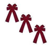 Moonlove Large Size Red Velvet Bow Christmas Tree Topper Wedding Birthday Party Decorative Accessory Vintage Bowknot Xmas Festive Indoor Outdoor Decor Staircase Door Wreath Ornament Bow